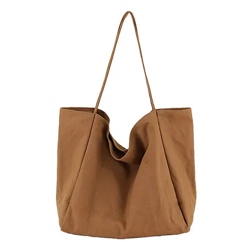 Minimalist Canvas Tote Bag with Large Capacity and Soft Structure